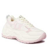 Armani Exchange Women’s Sneakers – Off White with Rose Detailing